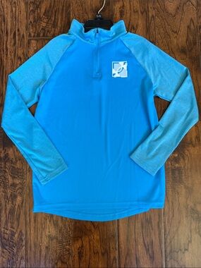 Under Armour Blue Long-Sleeve Quarter-Zip Performance Top, size small